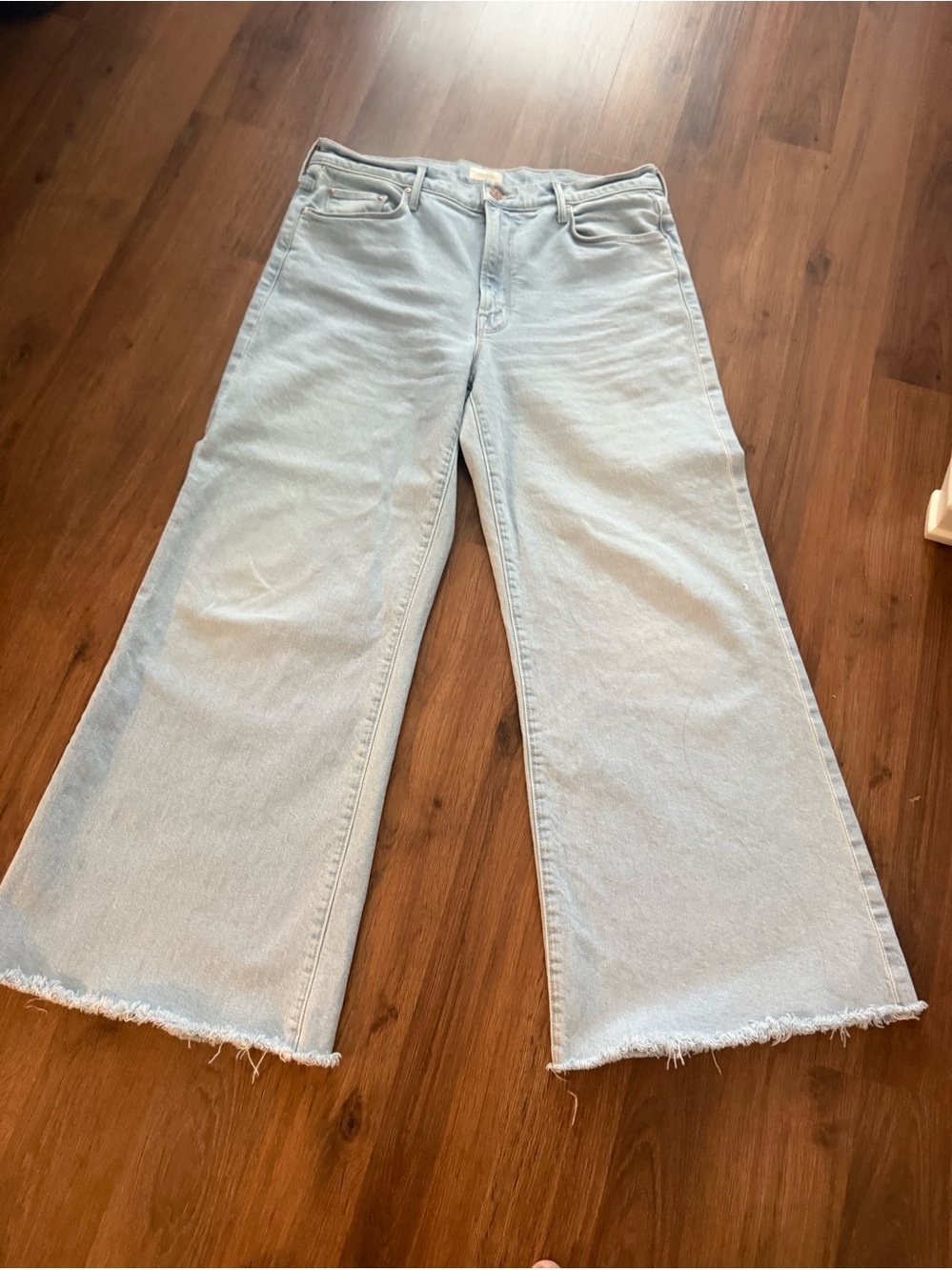MOTHER Light Blue Wide-Leg Flare Jeans
